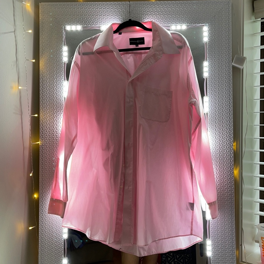 Pink Button Down Polo